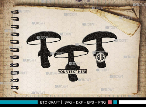 Mushroom Monogram, Mushroom Silhouette, Mushroom SVG, Fungus Svg, Fungi Svg, Shrooms Svg, Oyster Mushroom Svg, SB00522 SVG ETC Craft 