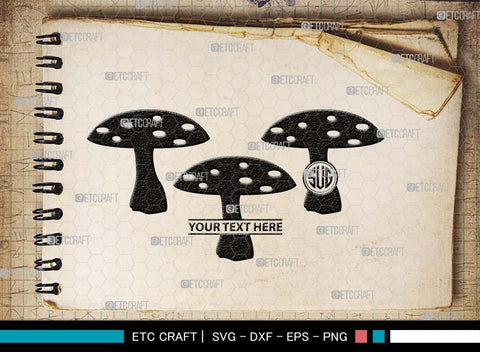 Mushroom Monogram, Mushroom Silhouette, Mushroom SVG, Fungus Svg, Fungi Svg, Shrooms Svg, Oyster Mushroom Svg, SB00522 SVG ETC Craft 