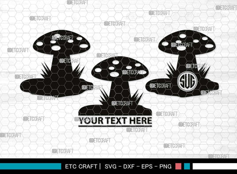 Mushroom Monogram, Mushroom Silhouette, Mushroom SVG, Fungus Svg, Fungi Svg, Shrooms Svg, Oyster Mushroom Svg, SB00522 SVG ETC Craft 