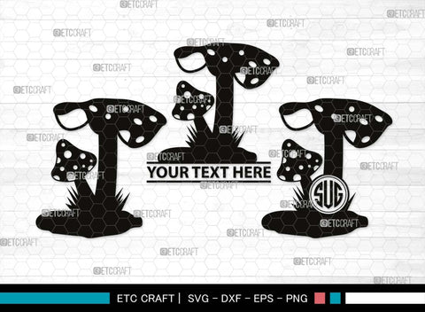 Mushroom Monogram, Mushroom Silhouette, Mushroom SVG, Fungus Svg, Fungi Svg, Shrooms Svg, Oyster Mushroom Svg, SB00522 SVG ETC Craft 