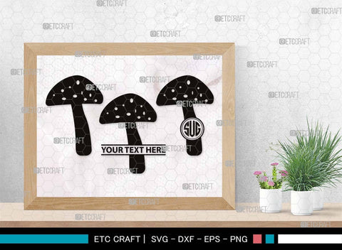 Mushroom Monogram, Mushroom Silhouette, Mushroom SVG, Fungus Svg, Fungi Svg, Shrooms Svg, Oyster Mushroom Svg, SB00522 SVG ETC Craft 