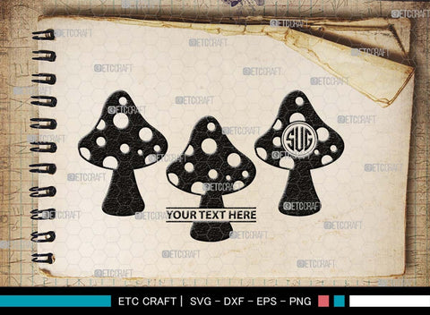 Mushroom Monogram, Mushroom Silhouette, Mushroom SVG, Fungus Svg, Fungi Svg, Shrooms Svg, Oyster Mushroom Svg, SB00522 SVG ETC Craft 