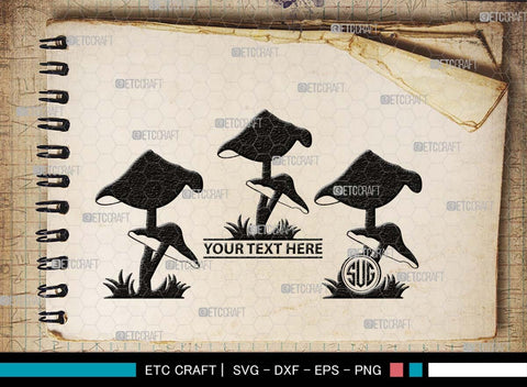 Mushroom Monogram, Mushroom Silhouette, Mushroom SVG, Fungus Svg, Fungi Svg, Shrooms Svg, Oyster Mushroom Svg, SB00522 SVG ETC Craft 