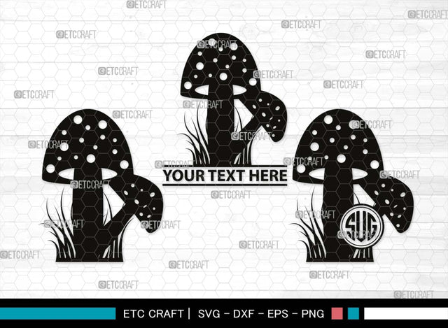 Mushroom Monogram, Mushroom Silhouette, Mushroom SVG, Fungus Svg, Fungi Svg, Shrooms Svg, Oyster Mushroom Svg, SB00522 SVG ETC Craft 