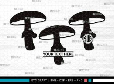 Mushroom Monogram, Mushroom Silhouette, Mushroom SVG, Fungus Svg, Fungi Svg, Shrooms Svg, Oyster Mushroom Svg, SB00522 SVG ETC Craft 