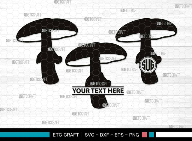 Mushroom Monogram, Mushroom Silhouette, Mushroom SVG, Fungus Svg, Fungi Svg, Shrooms Svg, Oyster Mushroom Svg, SB00522 SVG ETC Craft 