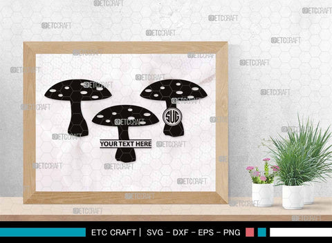 Mushroom Monogram, Mushroom Silhouette, Mushroom SVG, Fungus Svg, Fungi Svg, Shrooms Svg, Oyster Mushroom Svg, SB00522 SVG ETC Craft 