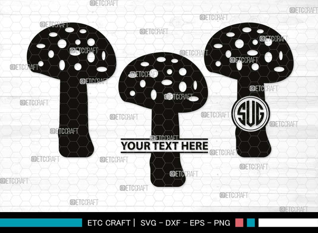 Mushroom Monogram, Mushroom Silhouette, Mushroom SVG, Fungus Svg, Fungi Svg, Shrooms Svg, Oyster Mushroom Svg, SB00522 SVG ETC Craft 