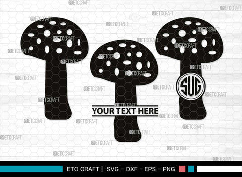 Mushroom Monogram, Mushroom Silhouette, Mushroom SVG, Fungus Svg, Fungi Svg, Shrooms Svg, Oyster Mushroom Svg, SB00522 SVG ETC Craft 