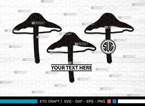 Mushroom Monogram, Mushroom Silhouette, Mushroom SVG, Fungus Svg, Fungi Svg, Shrooms Svg, Oyster Mushroom Svg, SB00522 SVG ETC Craft 