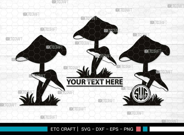 Mushroom Monogram, Mushroom Silhouette, Mushroom SVG, Fungus Svg, Fungi Svg, Shrooms Svg, Oyster Mushroom Svg, SB00522 SVG ETC Craft 