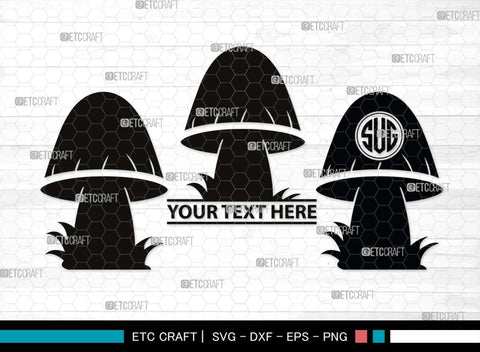 Mushroom Monogram, Mushroom Silhouette, Mushroom SVG, Fungus Svg, Fungi Svg, Shrooms Svg, Oyster Mushroom Svg, SB00522 SVG ETC Craft 