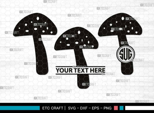 Mushroom Monogram, Mushroom Silhouette, Mushroom SVG, Fungus Svg, Fungi Svg, Shrooms Svg, Oyster Mushroom Svg, SB00522 SVG ETC Craft 