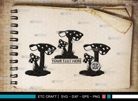 Mushroom Monogram, Mushroom Silhouette, Mushroom SVG, Fungus Svg, Fungi Svg, Shrooms Svg, Oyster Mushroom Svg, SB00522 SVG ETC Craft 