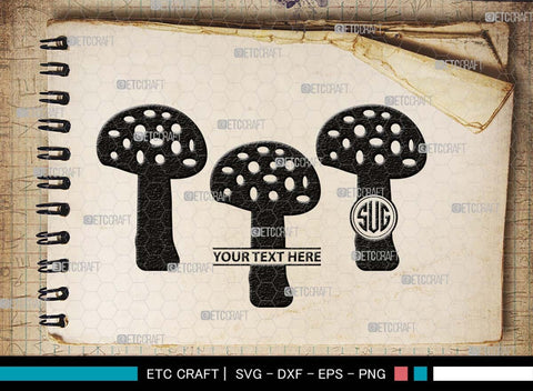 Mushroom Monogram, Mushroom Silhouette, Mushroom SVG, Fungus Svg, Fungi Svg, Shrooms Svg, Oyster Mushroom Svg, SB00522 SVG ETC Craft 