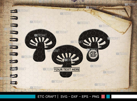 Mushroom Monogram, Mushroom Silhouette, Mushroom SVG, Fungus Svg, Fungi Svg, Shrooms Svg, Oyster Mushroom Svg, SB00522 SVG ETC Craft 