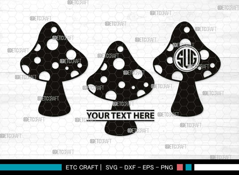 Mushroom Monogram, Mushroom Silhouette, Mushroom SVG, Fungus Svg, Fungi Svg, Shrooms Svg, Oyster Mushroom Svg, SB00522 SVG ETC Craft 