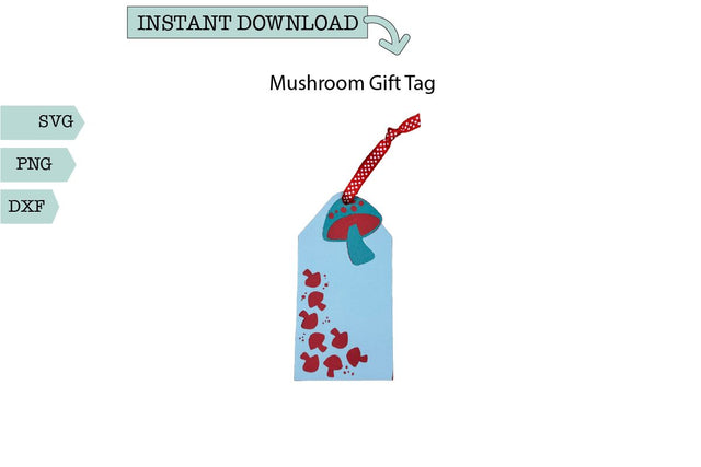 Mushroom Paper Cut Gift Tag SVG for Cricut, Silhouette, Brother, Siser SVG Sharia Morton Designs 