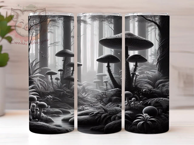Mushrooms 20 oz Skinny Tumbler Sublimation Design, Straight & Tapered Tumbler Png, Wildflowers Cottagecore Tumbler Png, Digital Download PNG Sublimation Lara' s Designs 