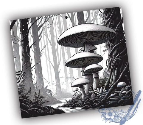 Mushrooms 20oz Skinny Tumbler PNG, Alternative Tumbler Sublimation Wrap, Straight & Tapered Tumbler Wrap, Instant Digital Download Sublimation ToriDesigns 