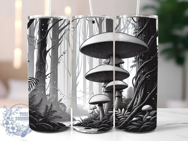 Mushrooms 20oz Skinny Tumbler PNG, Alternative Tumbler Sublimation Wrap, Straight & Tapered Tumbler Wrap, Instant Digital Download Sublimation ToriDesigns 
