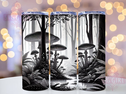 Mushrooms 20oz Tumbler Wrap Sublimation Design, Straight Tapered Tumbler Wrap, Fantasy Mushrooms Tumbler Png, Instant Digital Download Sublimation SvggirlplusArt 