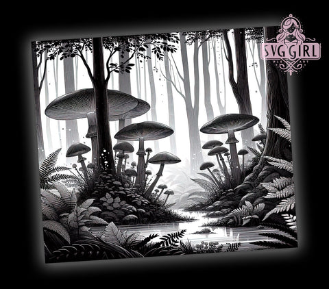 Mushrooms 20oz Tumbler Wrap Sublimation Design, Straight Tapered Tumbler Wrap, Fantasy Mushrooms Tumbler Png, Instant Digital Download Sublimation SvggirlplusArt 