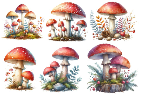 Mushrooms Clipart Bundle - Mushroom Png Sublimation designartist 
