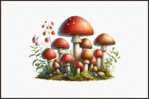 Mushrooms Clipart Bundle - Mushroom Png Sublimation designartist 