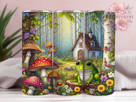 Mushrooms Frog 20oz Tumbler Wrap PNG, Floral Animal Tumbler Png, Straight & Tapered Tumbler Wrap, Instant Digital Download Sublimation Li Zamperini 