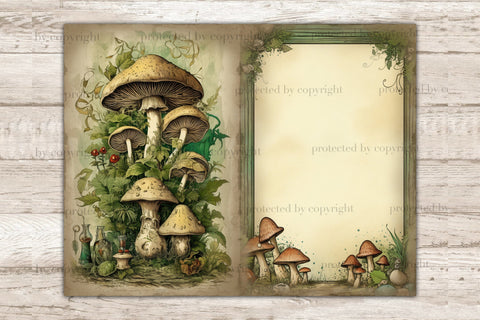 Mushrooms Junk Journal Pages | Vintage Ephemera SVG GlamArtZhanna 