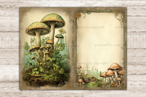 Mushrooms Junk Journal Pages | Vintage Ephemera SVG GlamArtZhanna 