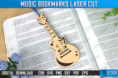 Music Bookmark Laser Cut | Laser-Engraved Bookmark | Book Lover | Book Marker | Page Holder | CNC File SVG Fly Design 