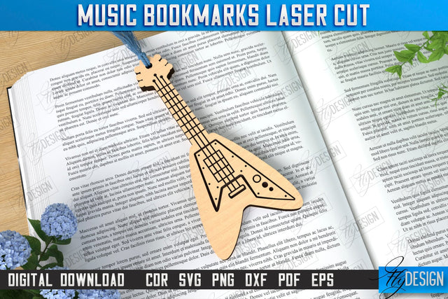 Music Bookmark Laser Cut | Laser-Engraved Bookmark | Book Lover | Book Marker | Page Holder | CNC File SVG Fly Design 