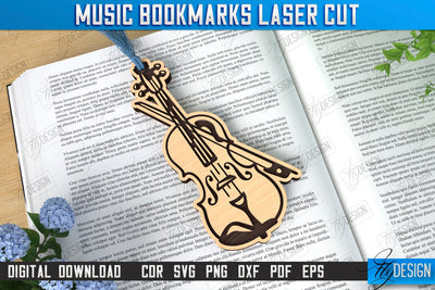 Music Bookmark Laser Cut | Laser-Engraved Bookmark | Book Lover | Book Marker | Page Holder | CNC File SVG Fly Design 