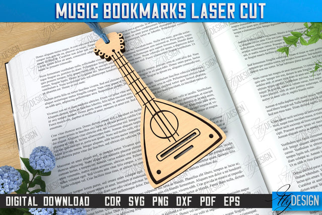 Music Bookmark Laser Cut | Laser-Engraved Bookmark | Book Lover | Book Marker | Page Holder | CNC File SVG Fly Design 