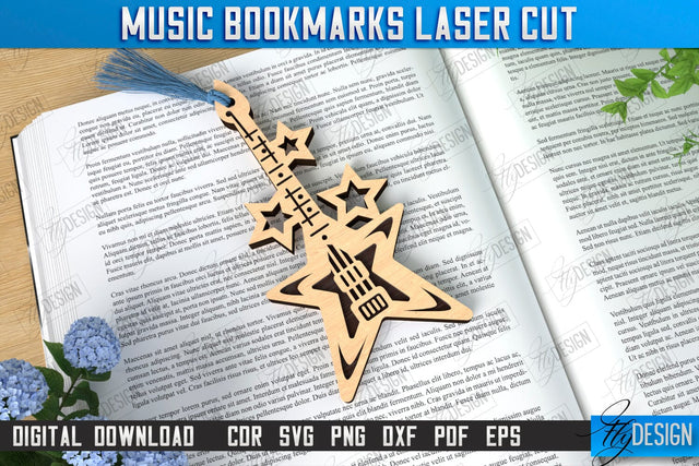 Music Bookmark Laser Cut | Laser-Engraved Bookmark | Book Lover | Book Marker | Page Holder | CNC File SVG Fly Design 