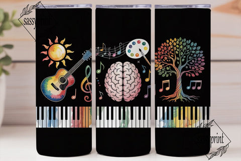 Music Brain Tree 20oz Tumbler Wrap Sublimation sassyprint 