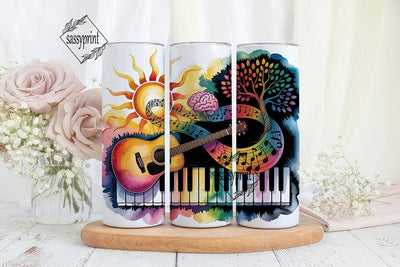 Music Brain Tree 20oz Tumbler Wrap Sublimation sassyprint 