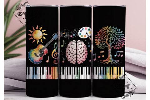 Music Brain Tree 20oz Tumbler Wrap Sublimation sassyprint 