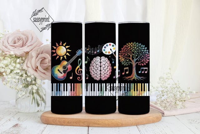 Music Brain Tree 20oz Tumbler Wrap Sublimation sassyprint 