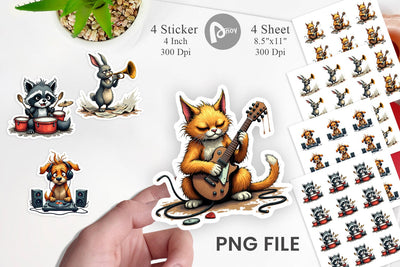 Music Critters Sticker Sublimation artnoy 