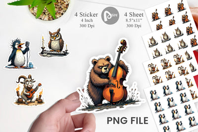 Music Critters Sticker Sublimation artnoy 