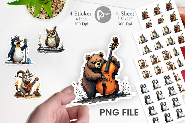 Music Critters Sticker Sublimation artnoy 