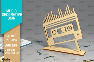 Music Decorative Sign Laser Cut. Music Sign SVG Design SVG Evgenyia Guschina 