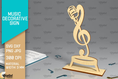 Music Decorative Sign Laser Cut. Music Sign SVG Design SVG Evgenyia Guschina 