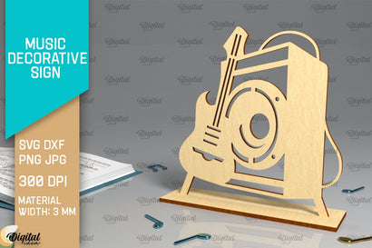 Music Decorative Sign Laser Cut. Music Sign SVG Design SVG Evgenyia Guschina 