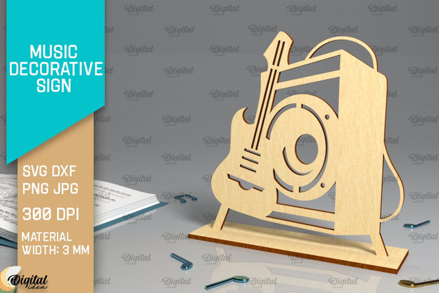 Music Decorative Sign Laser Cut. Music Sign SVG Design SVG Evgenyia Guschina 