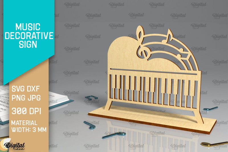 Music Decorative Sign Laser Cut. Music Signs SVG Design SVG Evgenyia Guschina 
