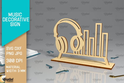 Music Decorative Sign Laser Cut. Music Signs SVG Design SVG Evgenyia Guschina 